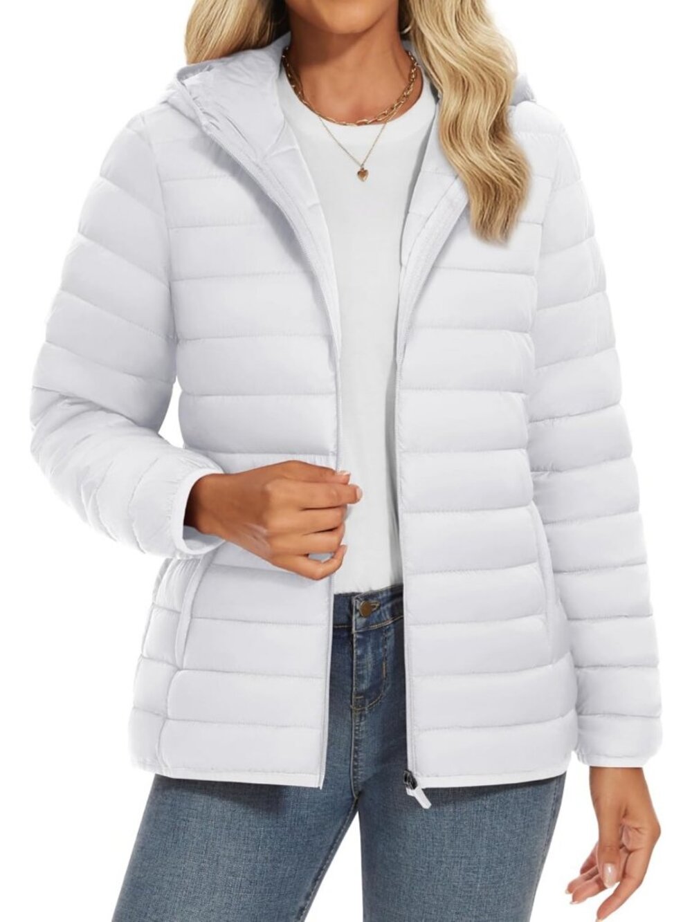 Lightweight Quilted Puffer Jacket with Hood | Warm Women's Winter Coat